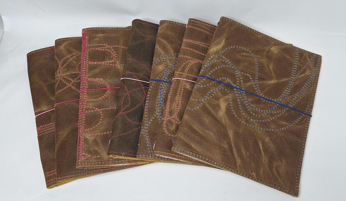 Notebook cover waxed canvas with notebook A5
