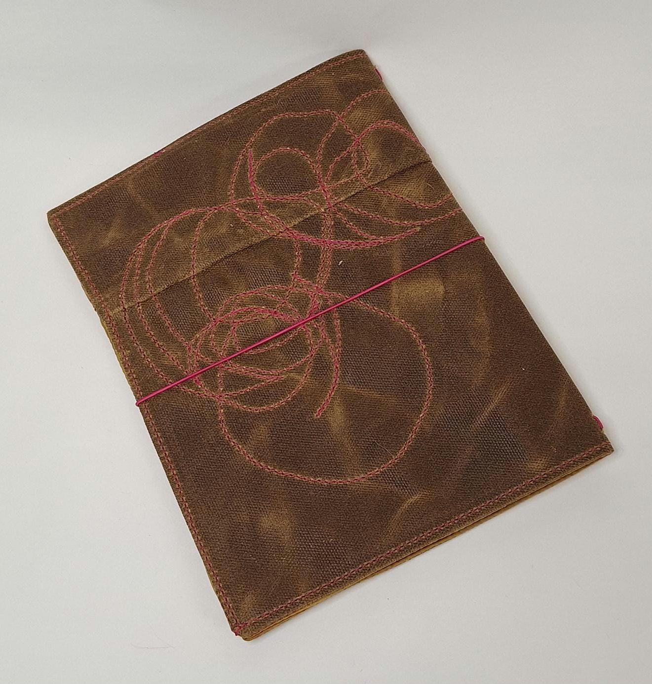 Waxed Canvas A5 notebook cover with notebook