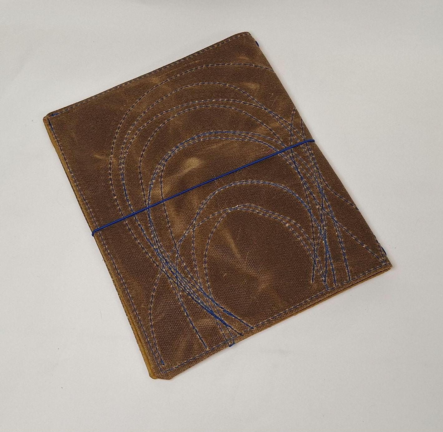 Waxed Canvas A5 notebook cover with notebook
