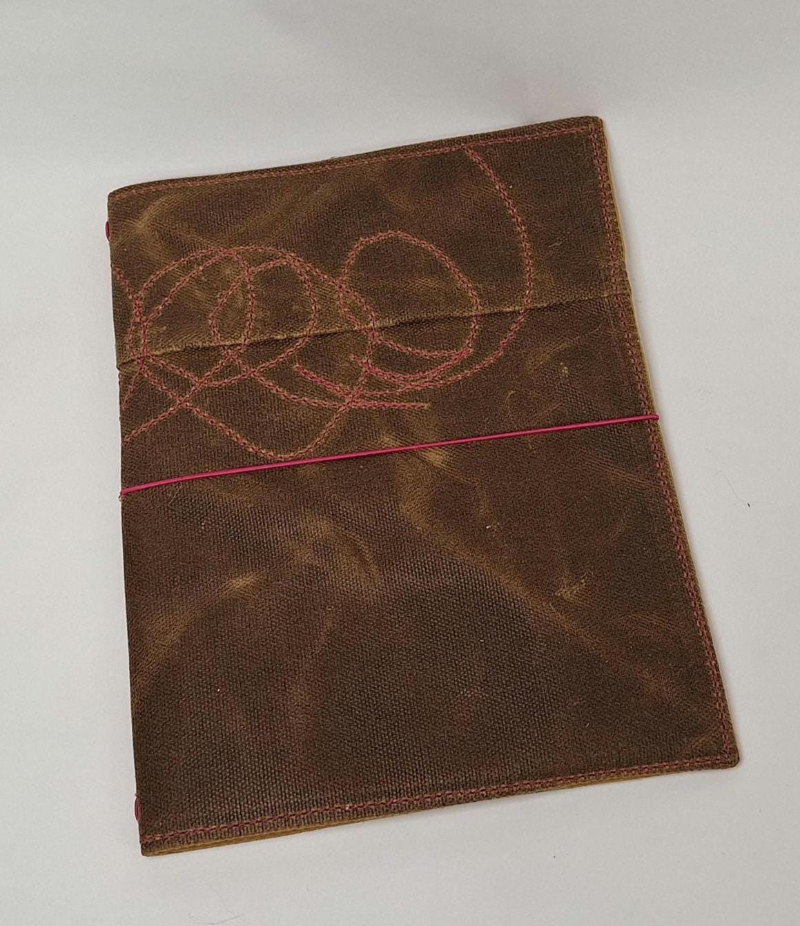 Waxed Canvas A5 notebook cover with notebook
