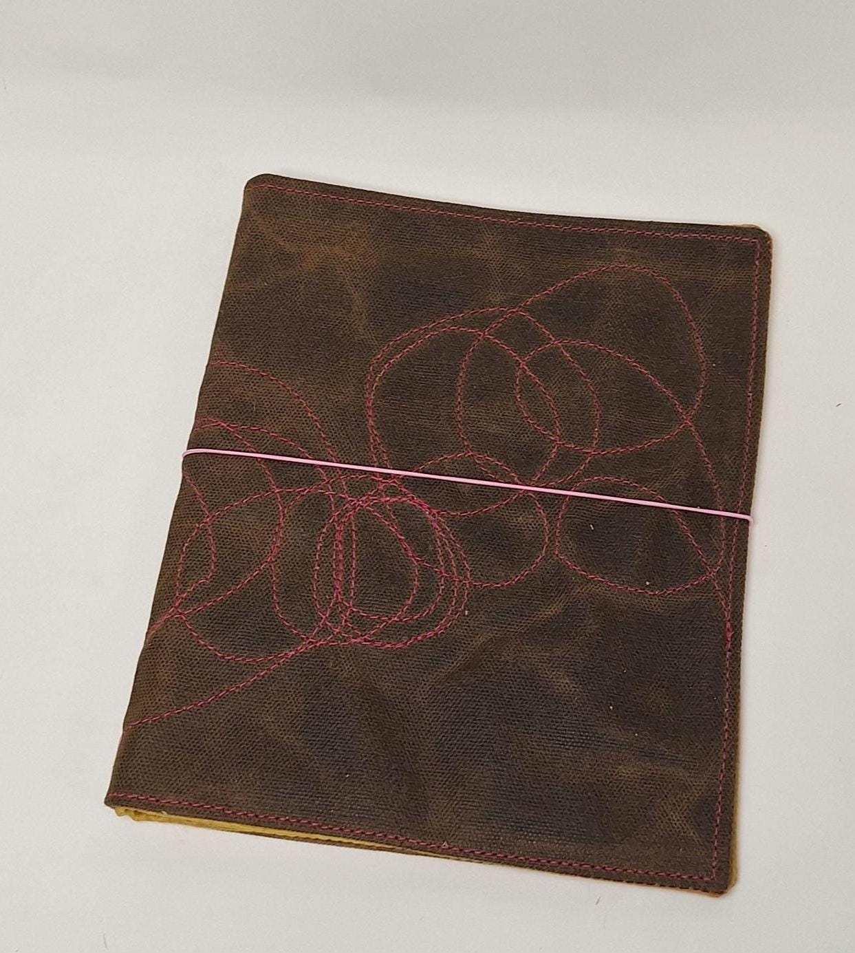 Waxed Canvas A5 notebook cover with notebook