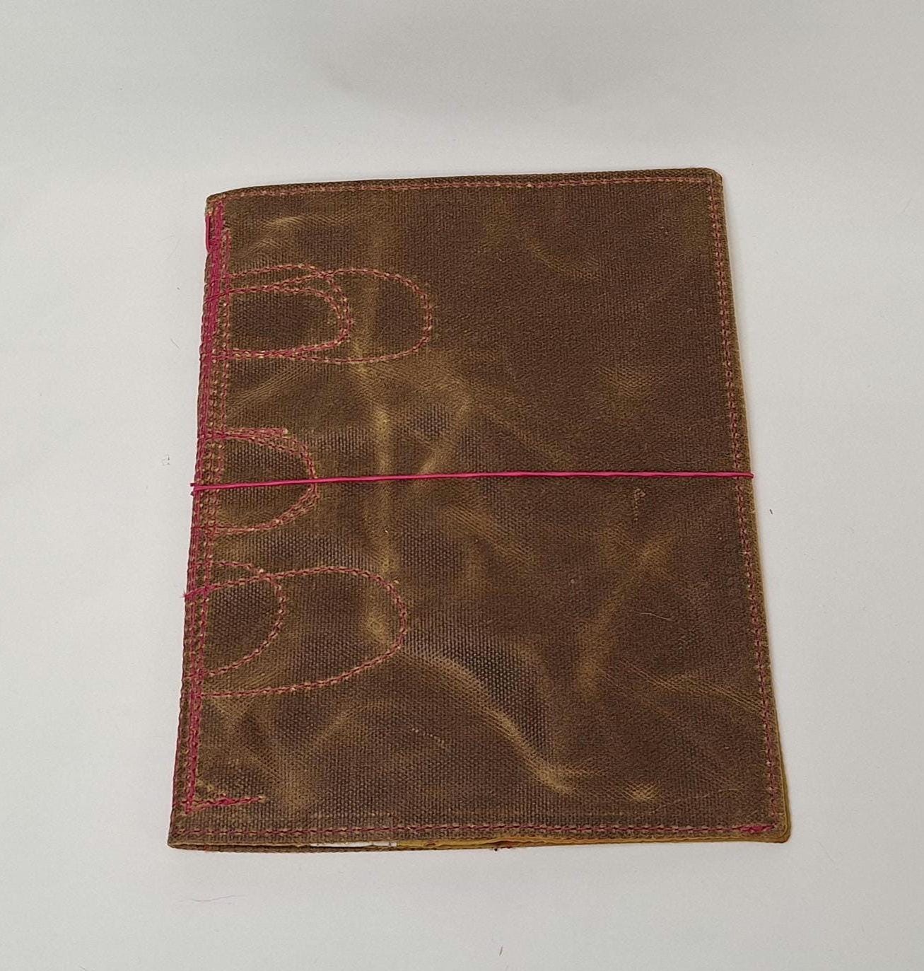 Waxed Canvas A5 notebook cover with notebook