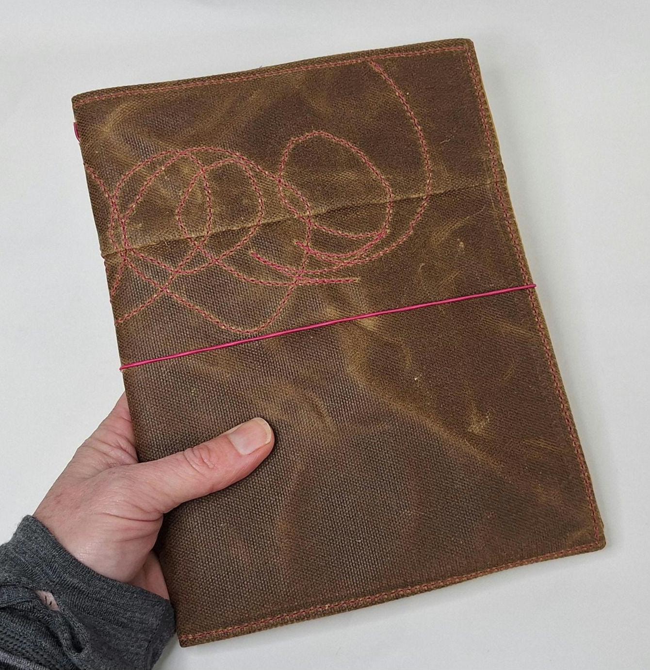 Waxed Canvas A5 notebook cover with notebook