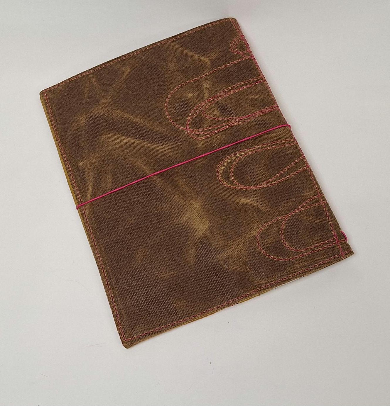 Waxed Canvas A5 notebook cover with notebook
